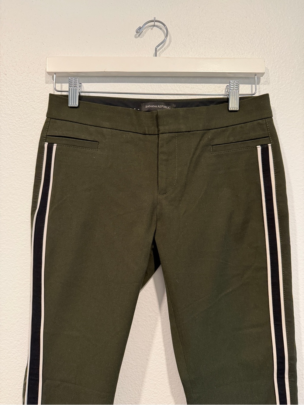 Banana Republic Olive Green Pants with Black Waistband